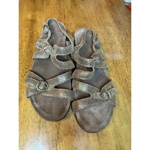 Dansko Womens Jameson Comfort Sandals Brown Shimmer Buckle Flat EUR 41 Us 11